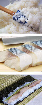 Этапы приготовления суши с рыбой