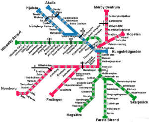 Карта метро Стокгольма