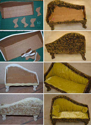 Создание дивана из картона