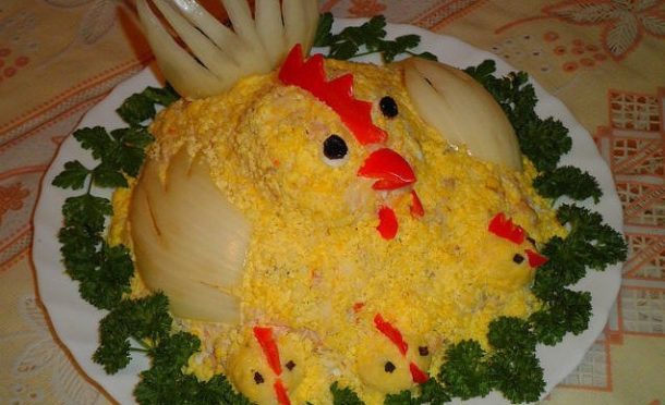 Салат Петух на Новый 2017 год