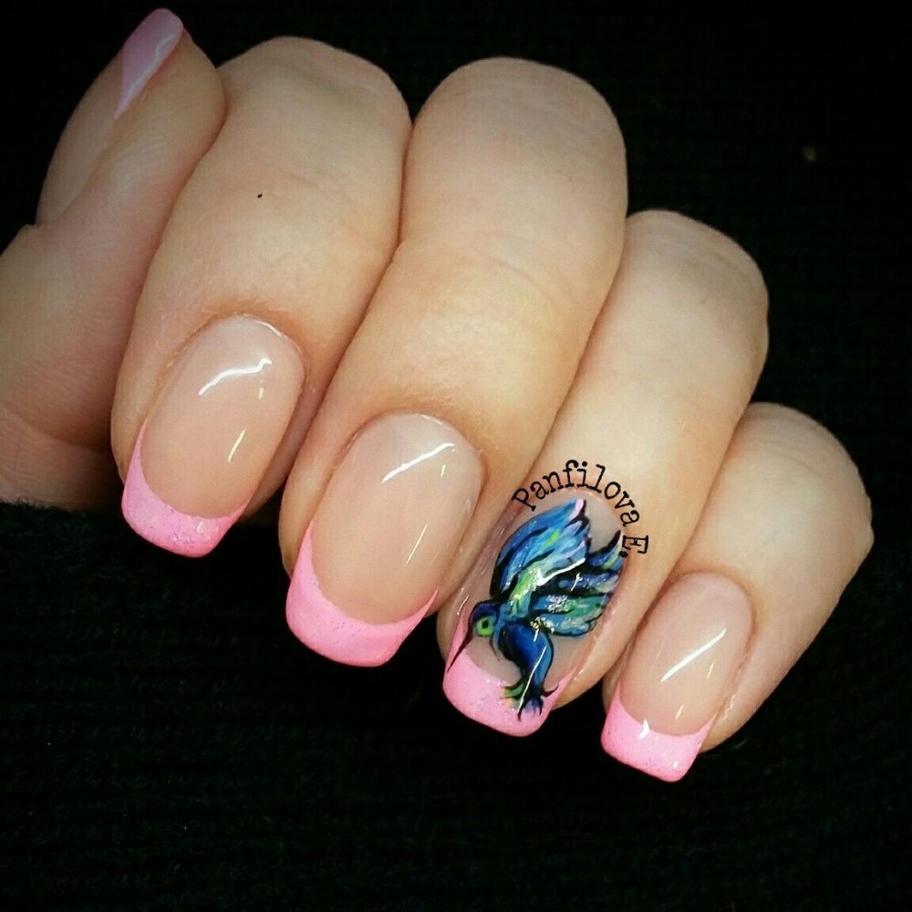 Френч на коротких ногтях (70 интересных фото)