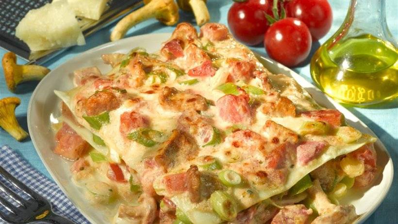 Лазанья с грибами